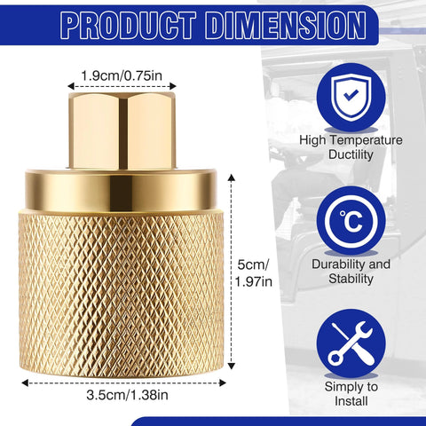 Gold-brass Datanly forklift female connector, 1-1/4 inch inlet to 1/4 inch NPT outlet, includes four O-rings