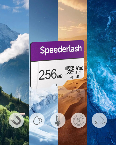 256GB Micro SDXC Memory Card With Adapter For Dashcams And Security Cams Speederlash Camera Plus, nature backgrounds.