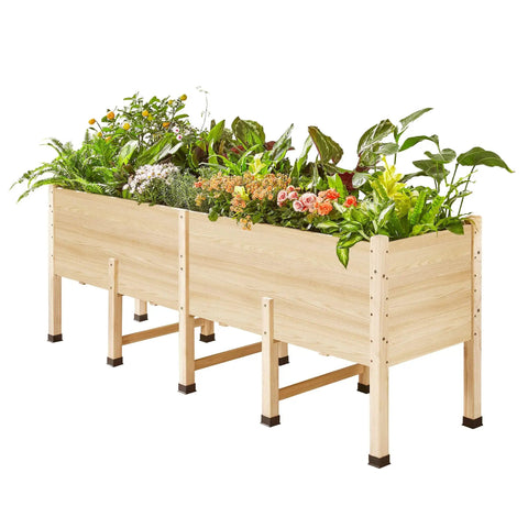 7x2 Ft Raised Garden Bed With 16 Inch Depth And Legs, Drainage Holes, Perfect For Deep Rooted Veggies, Flowers And Herbs