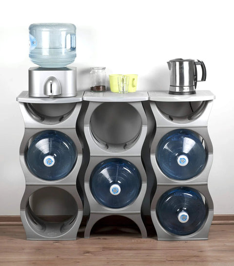 Stackable Water Bottle Storage Rack For 3 And 5 Gallon Jugs Built Tough Jug Holder For Kitchen Cabinet And Office Organizing