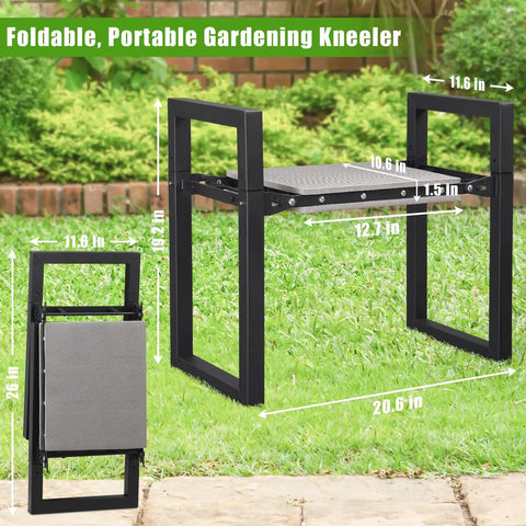 3 In 1 Garden Kneeler And Seat Folding Heavy Duty Bench With Handles For Kneeling And Sitting, 12.7 Inch Wide
