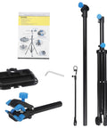 Portable Adjustable Bike Repair Stand For Home Mechanics 42.5 To 74 Inch Telescoping Steel Work Stand With 360 Degree Clamp Tool Tray
