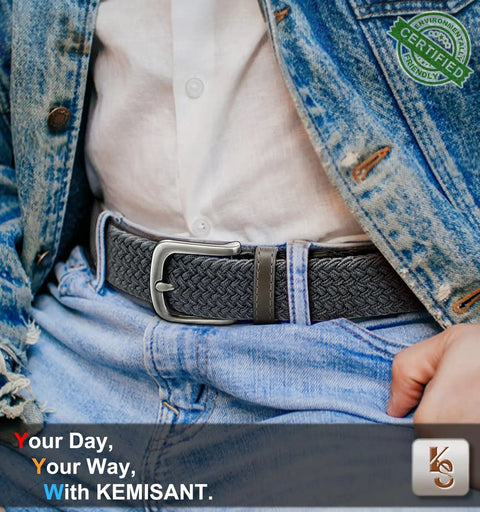 Men's Golf Belt Braided Woven Stretch Belt Multi Pack Gift Ready Casual Jeans Sports And Work Fully Adjustable With Direct Lock In Strap For All Day Comfort