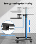 Mobile Standing Desk With Keyboard Tray And Wheels, Gas Spring Lift Adjustable Height From 28.3 To 44 Inches illustration