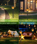 Solar Flickering Flame Outdoor Torch Lights For Garden Decor Waterproof 12 LED Torches illuminating pathways and yards