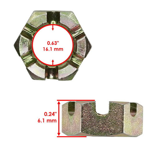 Premium Rock Solid Double Front Axle Castle Nut Kit With Reinforced Washer And Cotter Pin Bolt Right Up For Polaris Ranger 570 2014 To 2018 And Sportsman Models