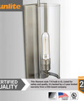 Energy Saving LED Filament T10 Tubular Bulb 2W 25W Equivalent in modern wall sconce, 160 Lumen, E26 Base, Warm White 2700K