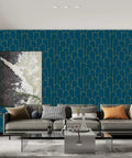 Dope Blue Gold Geometric Peel And Stick Wallpaper Roll Removable Self Adhesive Contact Paper for modern living room wall decor