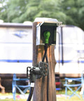 36 Foot 50 Amp RV Extension Cord With 14 50P Plug And 14 50R Receptacle, Outdoor STW Cable in use at campsite with trailer