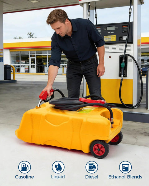 Heavy Duty 16 Gallon Gas Can Made From Industrial HDPE Fuel Container Resists Corrosion And Dents For Emergency Storage R Jobsites And Outdoor Adventures