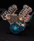 Close-up of Hands On V8 Engine Model Kit That Actually Runs, Metal Gearhead Friendly DIY Car Engine Build With 500 Plus Parts