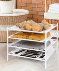 Mesh Drying Rack For Sweaters And Delicates, Stackable Lay Flat Clothes Dryer, No Fuss Portable Indoor Outdoor Dry Rack, 4 Pack White