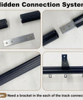 Ultra Smooth No Jam Silent Wall Mounted Curtain Track System With Aluminum Sliding Rails And Heavy Duty Roman Rod Modern Room Divider For Living Room And Bedroom Black Seven Point Two Feet hidden connection