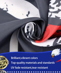 Close-up of Patriotic 3x5 Ft Double Sided Three Layer American Flag fabric showing fade resistant, tough welded stitches
