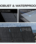 Visual of the 45W Portable Solar Panel With Type-C And N-Type Cells, 25% Efficient, highlighting IP68 waterproof feature and ETFE film.