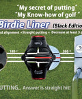 Pro Grade Liner Black Golf Ball Marker Alignment Tool Kit With 360 Degree Triple Line Stencil in use on green field