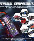 7.4V 2S 5200mAh 80C LiPo RC Battery With Hard Case And T Connector For 1 8th Scale And 1 10th Scale RC Cars And Trucks Dual Pack