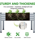 Raised Garden Bed With Legs Two Pack 48 By 24 By 30 Inches Elevated Planter Box Galvanized Steel For Backyard Outdoor Patio Balcony Garden 350 Pound Capacity Silver with growing plants and soil, highlighting corrosion resistance.