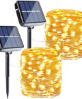 Solar Fairy Lights 2 Pack Total 80 Feet 240 LED Outdoor String Lights Waterproof With 8 Modes For Patio Garden Fence