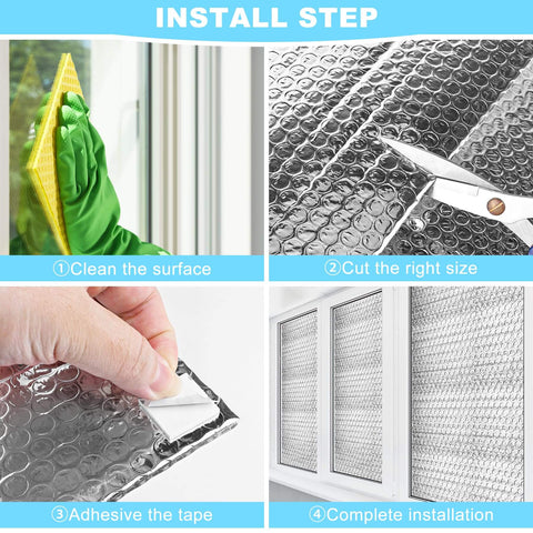 Installation steps of Reflective Insulation Roll 23.6 Inch By 10 Foot Bubble Aluminum Foil Sheet For Summer Heat Reduction Radiant Barrier Wrap