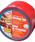 Red Epoxy Resin Construction Tape For Sheathing, 2.4 Inch By 180 Foot Roll, Easy Tear, Heavy Duty Adhesive For Fast Joint Sealing
