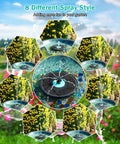 Cyan Flower Solar Fountain Upgrade 3.5W With 7 Nozzles And 4 Fixed Pipes For Bird Bath Garden Pond Pool Hummingbirds Solar Powered Water Feature For Your Yard, showing 8 different spray styles.