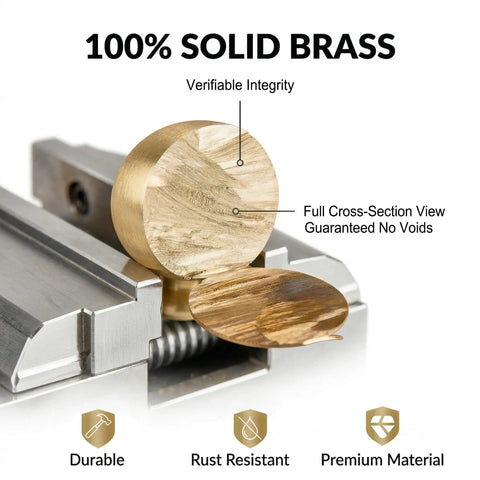 Cross-section of 10 Pack Solid Brass Cabinet Knobs Round Ball Gold Pulls For Dresser And Cabinets 1.1 Inch Diameter Brushed Brass Finish