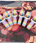 Detachable Roller Tool With Ergonomic Grip For Painting Projects No Sweat Smooth Operator Rolling Accessory Effortless Cleanup, rainbow silicone wheels.