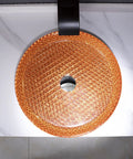 USZWBY Bathroom Vessel Sink Vanity Glass Vessel Bowl Sink Cylindrical Countertop Sink Bowl Above Counter Sink Art Basin in amber color