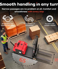 Heavy Duty Electric Counterbalance Workhorse Pallet Stacker Featuring 3300 Lb Capacity And A Snappy 10 Foot Lift Height For Zero Hassle Warehouse Material Handling Operations, 65 inch turning radius, compact design.
