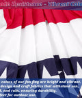 All American Patriotic Bunting Banner Pack With A 4 Pack Of Red White And Blue Half Fan Flags For Fourth Of July Memorial Day And 250th Anniversary Celebrations Festive Indoor And Outdoor Decor, showing vibrant color and durable fabric.