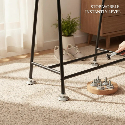 Adjustable Furniture Leveling Feet With Mounting Nuts For Sofas And Cabinets On Uneven Floors 0.4 To 1.2 Inch Range Set