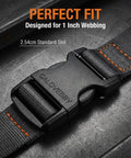 Heavy Duty One Inch Side Release Buckles With Screw Pin For Webbing Straps Two Pack showing a close-up of the buckle detail and strap.