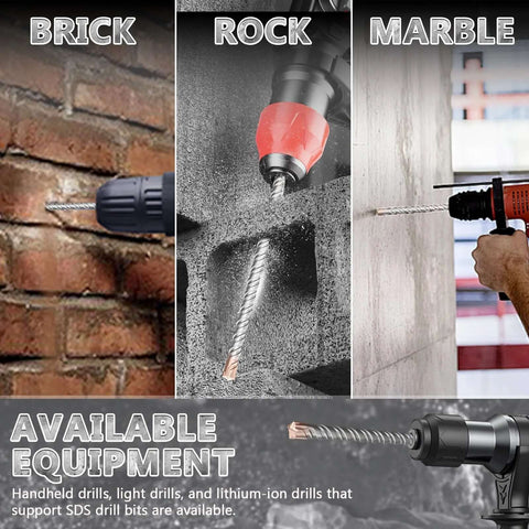SDS Plus drill bit, 1-1/2 in x 18 in, 4 carbide edges, coated head; for masonry, concrete and natural stone (brick, marble).