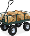 Beast Of A Heavy-Duty Garden Cart With Flatbed Conversion, 400Lb Capacity, Removable Sides, Long Handle, 10In Rubber Tires