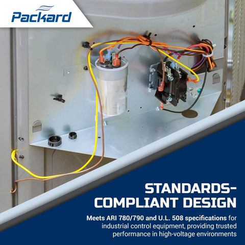 Hecka Reliable 2 Pole Contactor With 40 Amp Output And 24V Coil Handles 600V AC Jobs Smooth UL Certified Class B Wiring Includes Spade Connectors mounted in control cabinet.