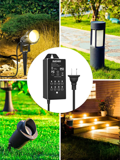 60W Low Voltage Landscape Transformer With Dusk To Dawn Sensor And Timer Outdoor 100 To 240V AC To 12V DC Lighting Transformer