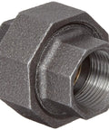 Close-up of Malleable Iron Pipe Fitting Union 2 Inch NPT Female Galvanized Finish Rust Resistant Plumbing Connector