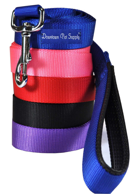 Heavy Duty 6ft Nylon Dog Leash With Padded Comfort Handle And Stainless Steel Fastener Half Inch Wide Purple Leash