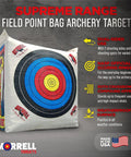 Weatherproof Supreme Range Archery Bag Target with NASP Scoring Rings, Nucleus Center, IFS Tech, multi-layer construction.