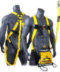 Scorpion Built Tough Full Body Safety Harness With 6ft Tubular Lanyard For Fall Protection On Job Sites ANSI OSHA Certified PPE Kit