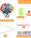 Dope Diamond Painting Kit Hanging Pendant Vase Sun Catcher For Front Door Sign, includes diamond art acrylic plate, tray, clay glue, pen, chain, and material package for 8x8 inch decor.