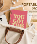 Inspirational Gifts Spiral Notebook 5.5 By 8.3 Inches With Durable Cover in tote bag with phone and coffee