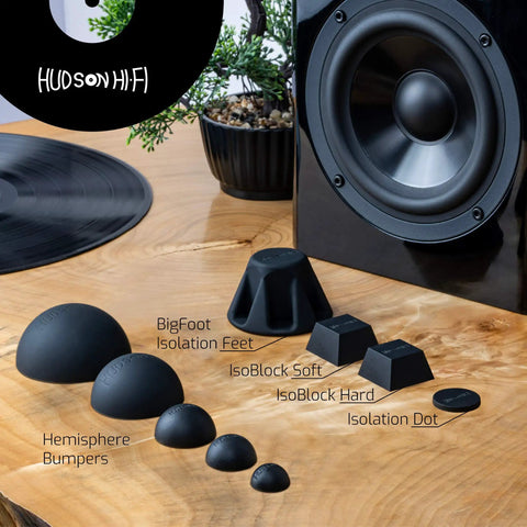 Silicone Speaker Isolation Feet 4 Pack Two And A Half Inches Large Non Skid Adhesive Pads For Turntables Subwoofers And Audio Gear Anti Vibration Damping 20 Duro Rubber For Stable Sound And Reduced Resonance