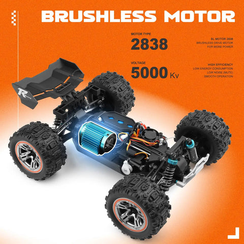 One Eighteen Scale Brushless RC Car 4WD Off Road Remote Control Truck Reaches Sixty KMH Speed All Terrain Toy chassis