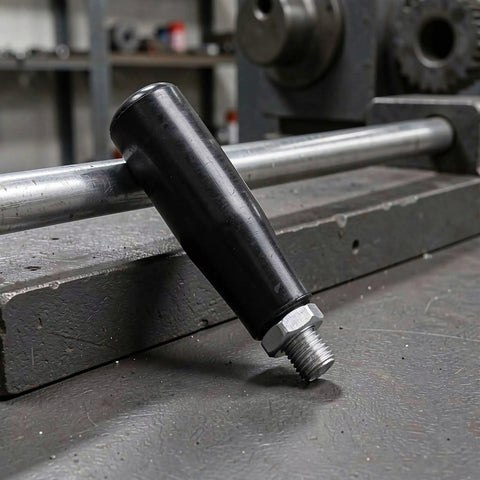 OUNONA 4 Pack Rotational Handwheel With M10x80 Thread Screw Crank Handle Grip for Milling Machine on workbench.