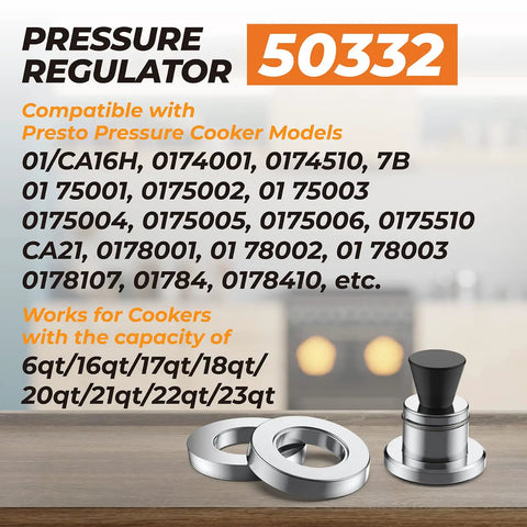 Pressure Canner Regulator 5 10 15 Lb Replacement Fits 18Qt 20Qt 21Qt 22Qt 23Qt Canners, Solid Parts For 0175001 0175510 display