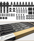 12 Foot Sliding Barn Door Hardware Kit Fits Double Doors Up To 36 Inch Wide Heavy Duty Carbon Steel Track With Premium Ball Bearings