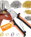All In One 700 Set Grommet Kit With Magnetic Pliers Includes 350 Gold And 350 Silver Eyelets And Washers for 10mm Leather