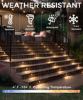 12V Low Voltage Indoor Outdoor Smart LED Step Lights For Homes And Decks, RGBCW Color Changing Stair Lights, 6 Pack shown in rainfall